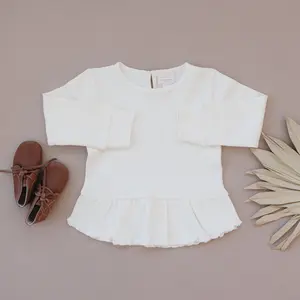 Long Sleeve Peplum | Ivory