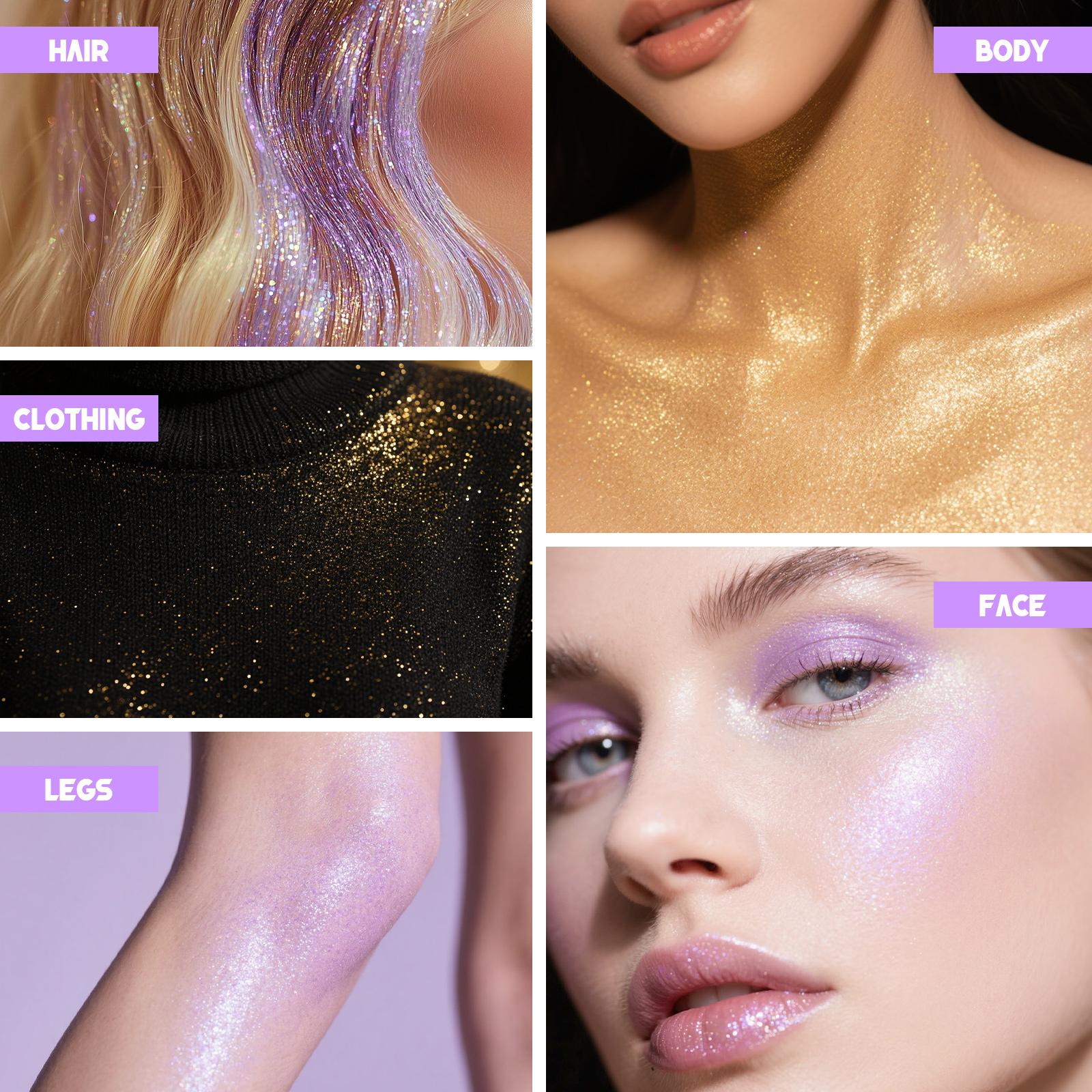 Highlighter Powder Spray Magic Shimmer - For Body, Hair, Face & Lips - Sparkle Glitter Highlighter Makeup - Lightweight & Long Lasting For Women, Halloween Party & Daily Wear