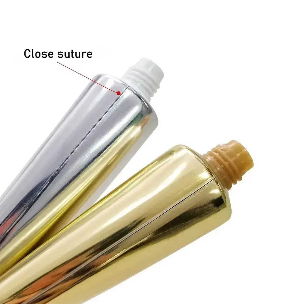50ml Squeeze Tubes Empty Refillable Cosmetic Containers Plastic Gold Silver Travel Bottles For Facial Cleaner Lotion Hand Cream