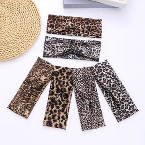 6-Pack Sweet and cool leopard print headband, elastic, fashionable, retro, waist-hugging headband, fabric sports yoga sweatproof headband