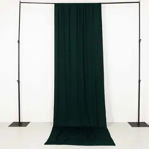 Hunter Emerald Green 4-Way Stretch Spandex Backdrop Drape Curtain, Wrinkle Free Event Divider Panel with Rod Pockets - 5ftx14ft
