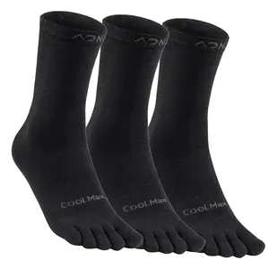 Toe Socks Liner Crew Socks for Men Women Coolmax 3 Pairs Quick Dry