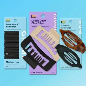 Gimme Beauty Everyday Hair Bundle - Hair Bands, Lay Flat Claw Clip, Double Teeth Claw Clip