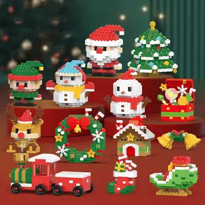 Christmas Toys 12pcs Santa Claus Building Block Set Compatible Advent Calendar, New Year Gift Box for Kids Boys Girls Adults, Christmas Present, Creative Building Blocks