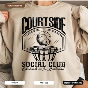 Courtside Social Club Shirt, Basketball Mom Sweatshirt, Game Day Tee, Sport Mama Outfit, Tis the Season