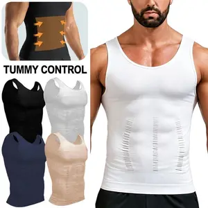 2/3PCS Men's Compression Vest Tummy Control Undershirts Shaping Vest,Men Sleeveless Shirt Shapewear, Sport Vest,Men Breathable Round Neck Compression Tank Top Men Shirt Shapewear Tank