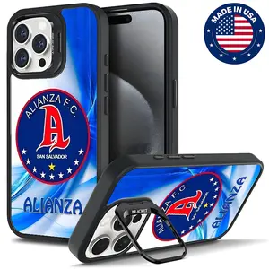 Alianza F.C. Kickstand San Salvador Fluid MagSafe Aesthetic Design Pattern Casing For iphone 17 16 15 14 13 12 Plus Pro Max Flaunt Mobile Phone Case Hard TPU Tough Metal Lens Camera frame Film With Bracket Drop Protection