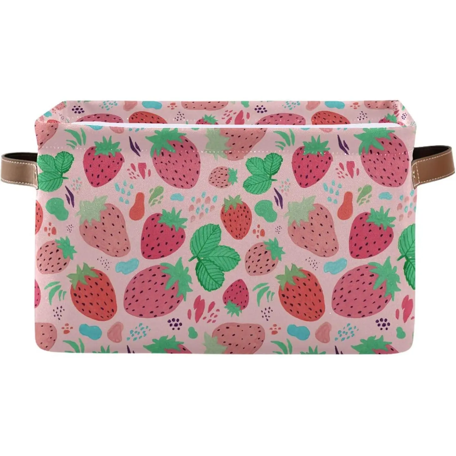 Strawberry Rectangular Storage Basket Organizer Bin Shelf Baskets For Clothes Gifts For Home Office Dorm