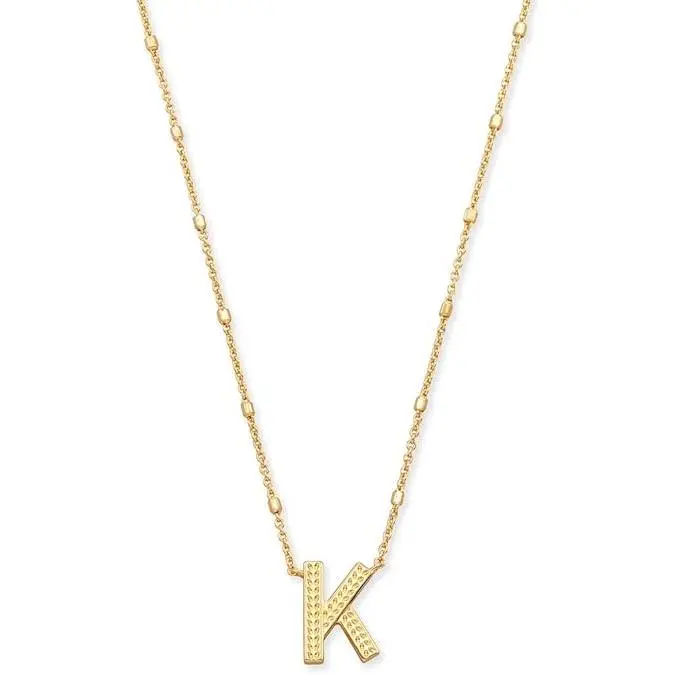 Kendra Scott Letter K Pendant Necklace - Gold Metal 9608800285