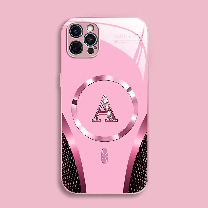 Suitable for [iPhone 12 Pro] high-end MagSafe phone case，Luxury Magnetic Case Shockproof Protective Cover Choose from all 26 letters with Magsafe Support 952