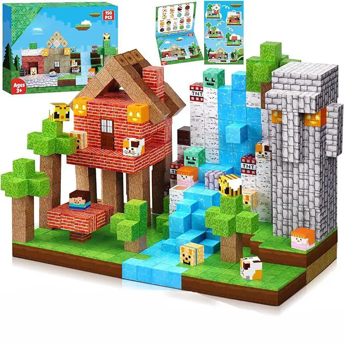 Magnetic Blocks-150PCS Magnetic Building Blocks, Magnetic Tiles Kids Build Magnetic Cubes Constructions Toys 2026 Upgraded STEM Game Outdoor Toys, Christmas Birthday Gifts for Boys & Girls Ages 3+,summerwins