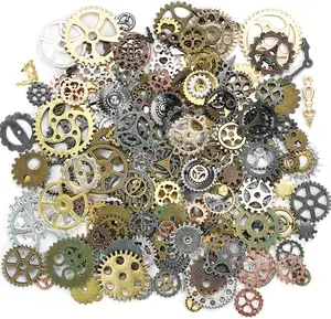 Antique Jewelry Making Steampunk Accessories, Silver Gears Steam Punk Metal Pendants Charms Wheels for Crafting