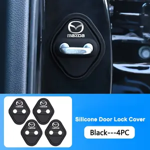 4pcs Car Door Lock Buckle Silicone Protective Cover, Compatible with Mazda 2 3 5 6 Axela Atenza Speed 6 Cx Models
