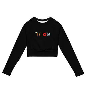 Icon Vybes Recycled Long-Sleeve Crop Top All-Over Print