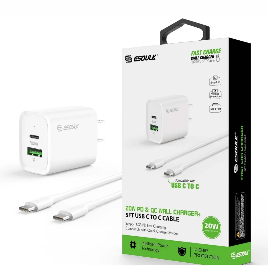 Type C to C Charger Combo for iPhone 15, 16 and Android Devices - Very Fast Charging