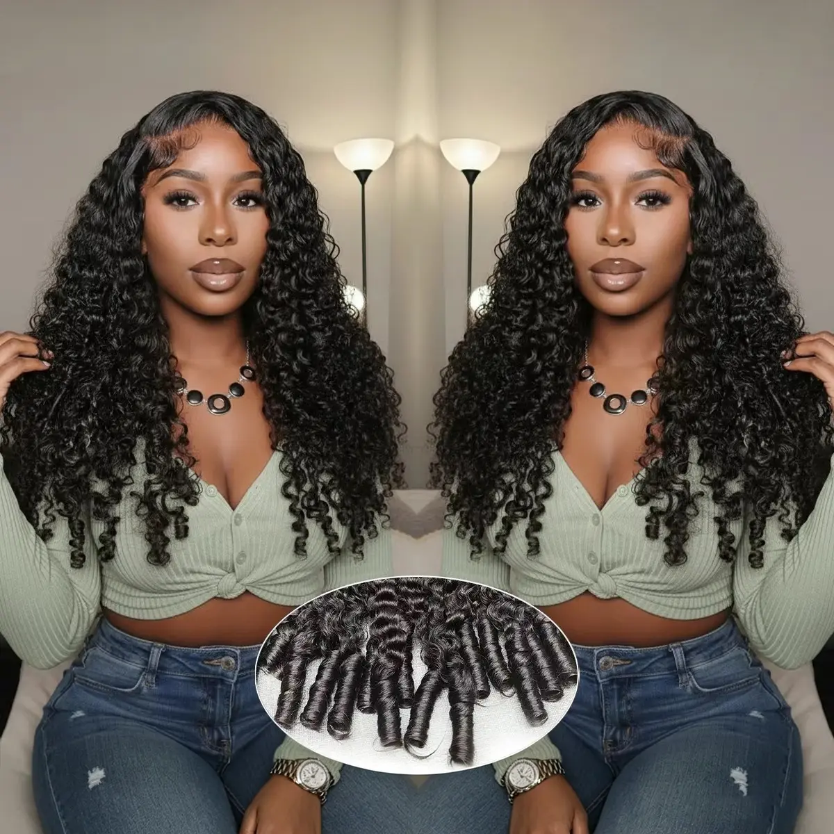 CORIIANA 13x6 Glueless Wigs Human Hair Ready To Wear Pre Plucked Kinky Curly & Burmese Curly 13x6 HD Lace Frontal Wig For Black Women 180% Beginner Friendly