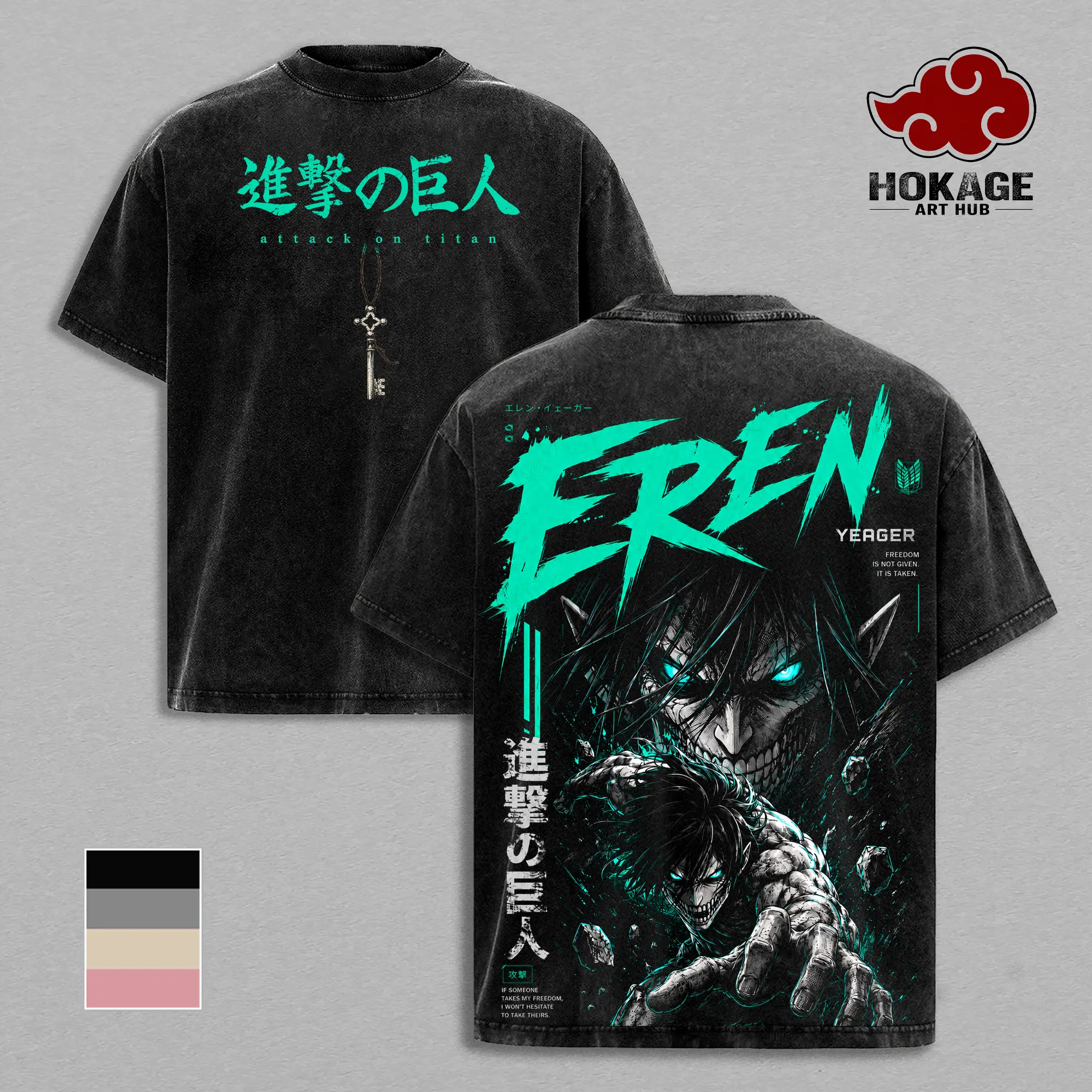 Eren Yeager Attack on Titan T-Shirt, Founding Titan Anime Graphic Tee, Back Print Vintage 90s Anime Shirt, Graphic Tees Men, Trendy Tshirts, Men's T Shirts, AOT Streetwear, Unisex Cotton Distressed Tee, Merch For Men, Men Fashion Graphic Tee