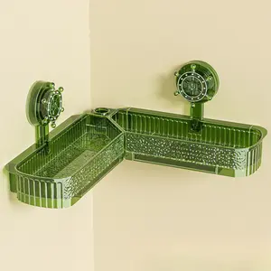 Rudder Suction Cups, Bathroom Corner Storage Racks, Suction Cup Storage Racks, Folding Modern Minimalist Swivel Storage Racks, Cream