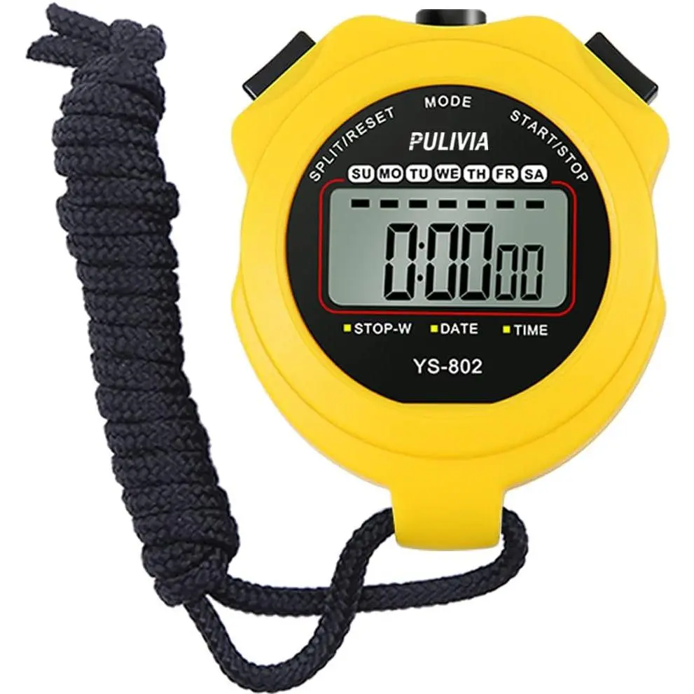 Stopwatch Timer Lap Split Digital Stopwatch with Clock Calendar Alarm, Large Display Stop Watch for Sports Kids Coaches Swimming Running