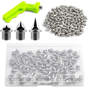 96pcs 3 Sizes Alloy Steel Track Spikes with Wrench Replacement for Track Cross Country Golf Sprint Running Shoes