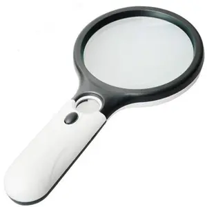 1PCS 45X Handheld 3LED Magnifier Lighting Reading Magnifier Lens Jewelry Magnifier Great for Reading, Crafts, Hobbies, Black and White Sewing