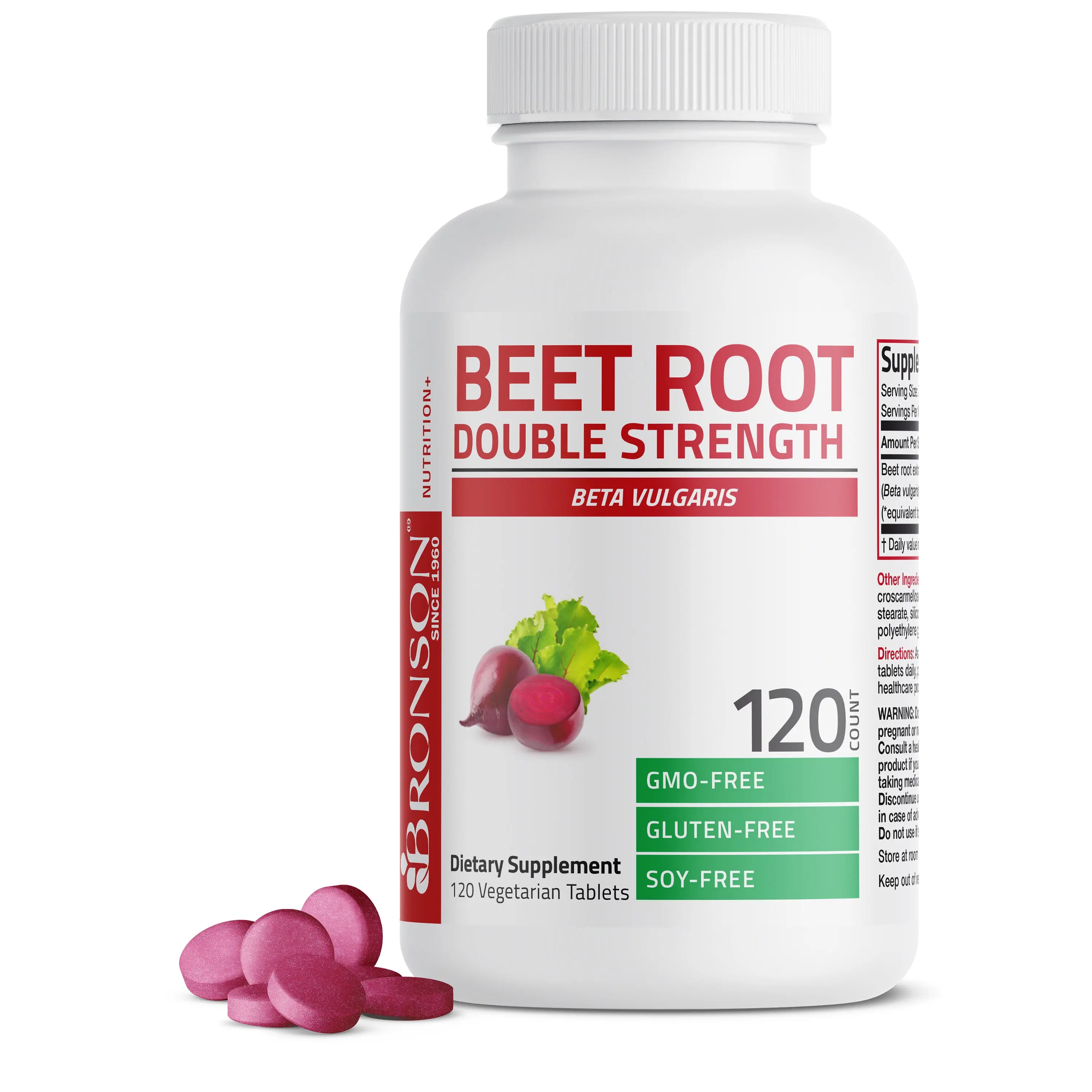 Bronson Beet Root Double Strength Dietary Supplement - 4000mg Serving from 1000mg 4:1 Extract, Non-GMO, Vegetarian Tablets, Beta Vulgaris