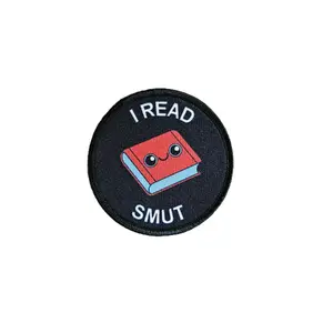 I read spicy books meme 3" circle removable morale patch with hook and loop backing