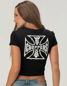 WEST COAST CHOPPERS Stroke Logo Womens Baby Tee