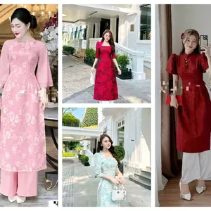 Vietnamese Ao Dai M14 With Pants For Women ( Vietnamese Ao Dai ) / Áo Dài Cách Tân Truyền Thống Việt Nam/ Girl Ao Dai / Luna Ao Dai