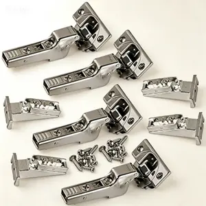 Soft-Close Face Frame Hinges, 110 Degree Self-Closing, Inset Cabinet Hinges with Mounting Plates, 4-Pack, Reusable Hardware for Smooth Quiet Closing