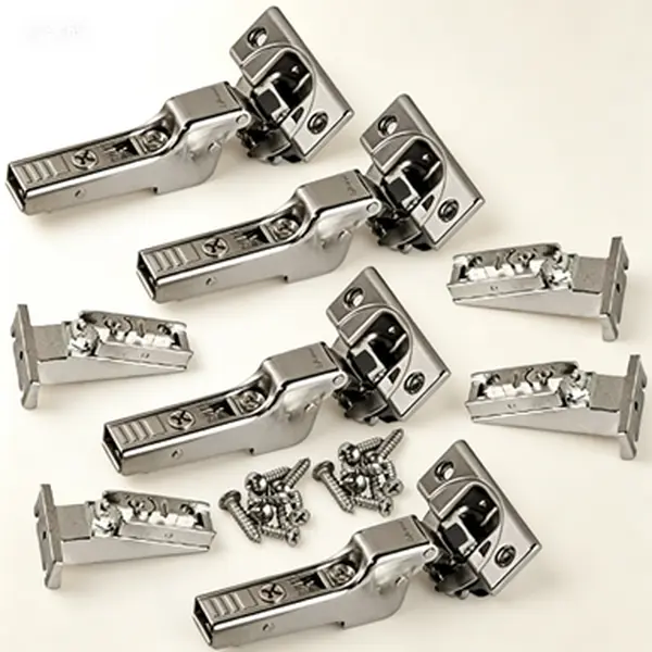 Soft-Close Face Frame Hinges, 110 Degree Self-Closing, Inset Cabinet Hinges with Mounting Plates, 4-Pack, Reusable Hardware for Smooth Quiet Closing