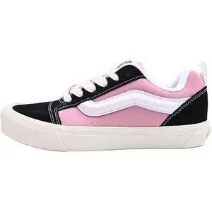 Vans Knu Skool Low-Top Skate Shoes for Men and Women in Black and Pink, Featuring Durable and Comfortable Design Trending Shoes, House White Official Shoes to Get / Maison Mihara