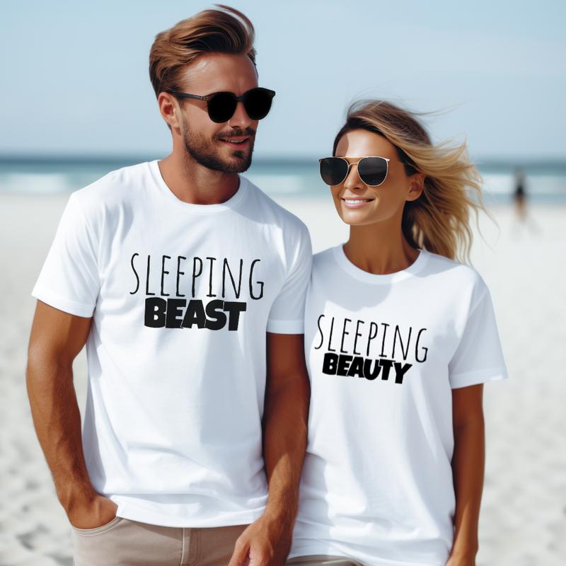 Sleeping BeautyBeast Matching Hoodie, sweatshirt for women,married couple gifts, valentines day gift, couples shirts