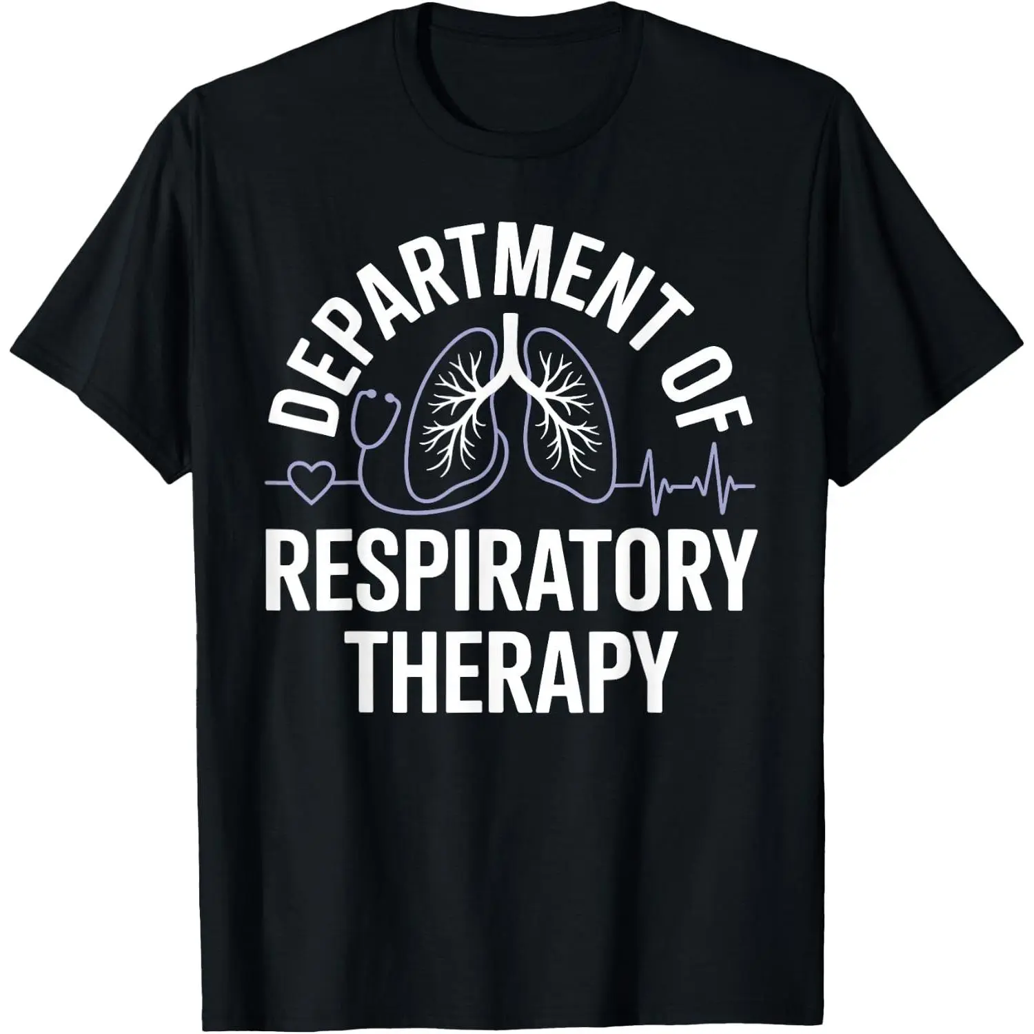 Unisex Funny Graphic Tops, Distressed Cotton Shortsleeve Round Neck Tee with Respiratory Therapy Design, Vintage