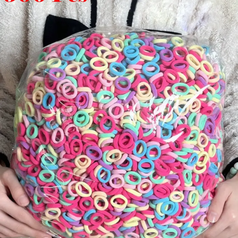 500pcs/Set Elastic Solid Color Cute Hair Scrunchies, Elastic Hair Accessory, Gift For Mother's Day,Woman Head Accessories, Woman Hair Accessories Hair Ties Ponytail Holders Hair Elastics Hair Rope, Hair Bobbles, Hair Bands, Head Piece