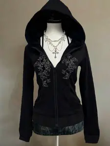 Women's All-Season Thin Long Sleeve Jacket, Cross Print, Casual Outdoor Wear, Vintage Style, Commuter Daily Use, New Year, Gift Choice