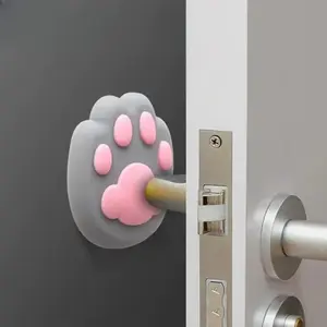 1PCS Wall Protector Door Handle Bumper Guard Stopper Anti-slip Sticker Self Adhesive Rubber Cute Cat Paw Door Crash Pad Stops #DQG
