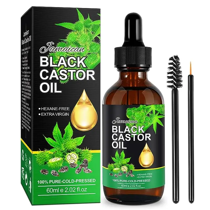Organic Black Castor Oil - Cold Pressed 4.04 fl oz in Glass Bottle | 100% Pure Unrefined Hair & Skin Care | Natural Growth Treatment & Moisturizer