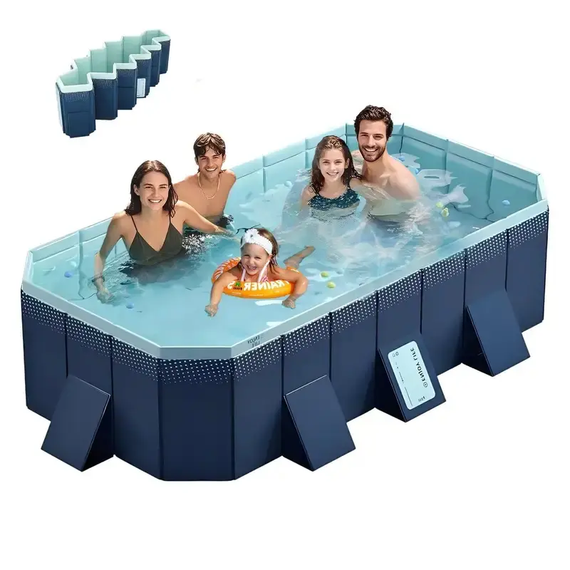 SAVEYOUR Non-Inflatable PVC Folding Kid Swimming Pool, 2.6m 1700L Capacity, Portable Swimming Pool for Kids, Easy to Install & Store for Outdoor Patio Garden Summer Fun, Swimming Pool Portable