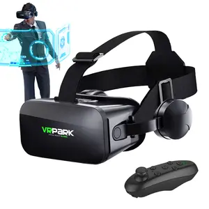 VR PARK Upgraded All-in-1 4K 120Hz 3D VR Glasses - Wearable Smart Virtual Reality Headset for 4.7-7.2" Smartphones, Gaming & Movie Use