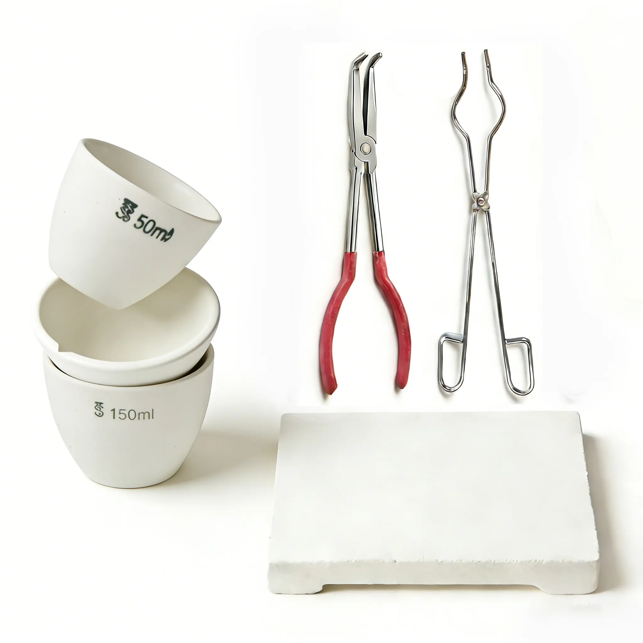 DIY Jewelry Making Craft Kit for Adults - Complete Melting & Casting Supplies Including Steel/Ceramic Crucible Tongs, Refractory Board for Safe Gold, Silver, Copper Smelting with Safe Handling Features, Diy Kit