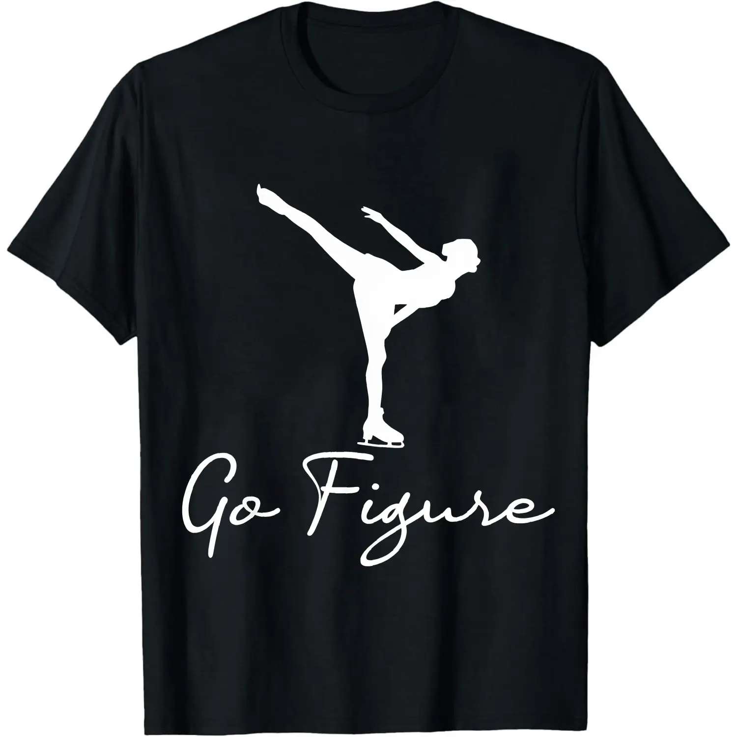 100% Cotton Figure Skater Silhouette Go Figure T-Shirt Women Men Unisex Clothing Streetwear