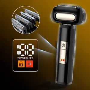 Reciprocating Electric Razor, Four-Blade Shaver with Smart Digital Display, IPX7 Men's Gift, Type-C Charging Full Body Washable Large Capacity Lithium Battery
