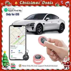 [Valentine's Day] Tukio GPS Tracker for Cars & Pets (iOS Only)- Mini Clear Design, Weatherproof Case, Anti-Lost Device, Works with Apple Find My (iOS Only), No Monthly Fees, IP67 Waterproof, Replaceable Battery Remote