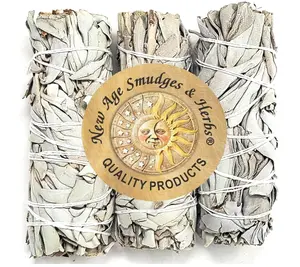 (Pack of 3)-Smudges & Herbs -Premium California White Sage Incense 4 Inches Long. Home Cleansing Incense,Fragrance,Meditation,Smudging Rituals.California Smudge Sticks Rituals -4 Inch