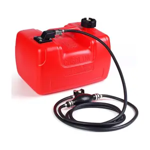 3-Gallon Marine Portable Storage Tank with 9.8-Foot Hose/Pressure Gauge,Outboard Marine Transfer Tank,Easy to Transport ＆ Store,Leak-Proof Design,for Kayaks,Fishing Boats,Sailboats,Flat Boats