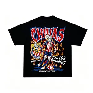 Retro Chivas Guadalajara Solo Los Chingones Oversized T Shirt, Somos Chiva Vintage 90s Graphic Shirt, Soccer Fan Gift Menswear Short-Sleeve T-Shirts, Men's Tops for Casual Daily Wear