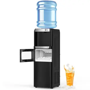 【SummerVibes】COWSAR Water Dispenser with Ice Maker Function, Top Loading Hot and Cold Water Cooler for 5 Gallon Bottle - Includes Child Safety Lock - Water Machine for Home, Office, Garage - Black