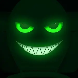 1PC evil grinning smile, luminous Glow in the Dark wall sticker, suitable for home decoration, outdoor decoration, glass decoration, etc., to add fun to life Self-adhesive removable sticker