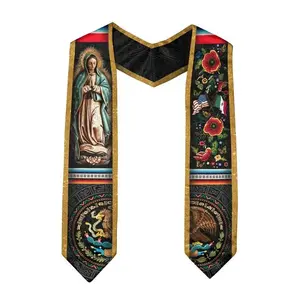 EastJia Made in USA 2026 Mexico Graduation V-Shape Sash - Unisex Polyester Sash with Mexico Flag Art Print, Reusable Washable, for International Students' Graduation Ceremonies & Gifts, Graduation Sash
